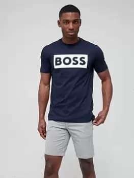 BOSS Tiburt Logo T-Shirt - Dark Blue, Dark Blue, Size L, Men