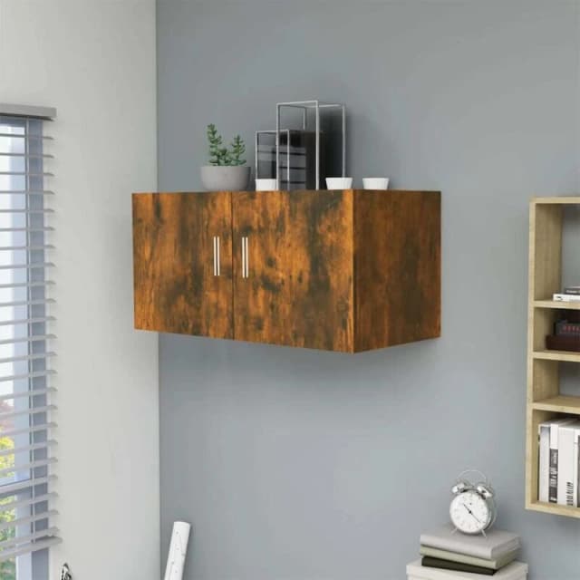 VIDAXL Wall Mounted Cabinet Smoked Oak 80x39x40cm Engineered Wood Vidaxl 8720286976821