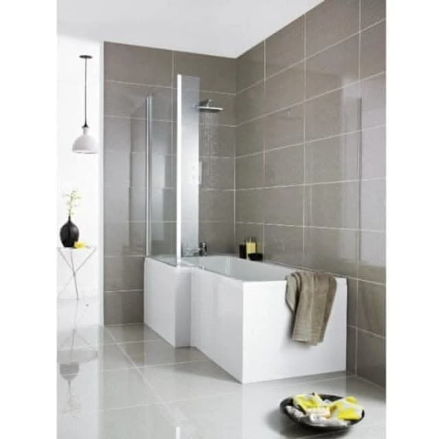 nuie Shower Bath End Panel (700mm) - White WBS301