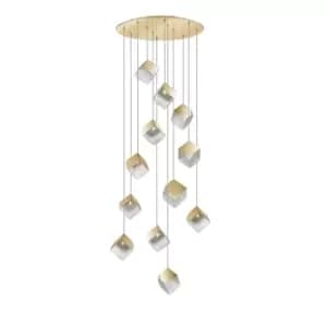 Priscila Cluster Pendant Ceiling Light 12 Light Golden, Textured G9