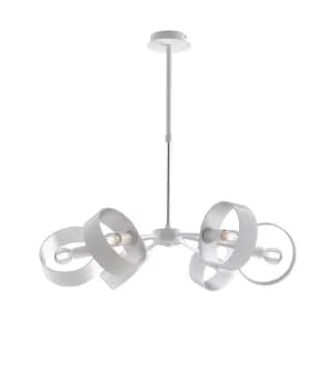OLYMPIC 6 Light Pendant Ceiling Light White, Silver 67x16cm