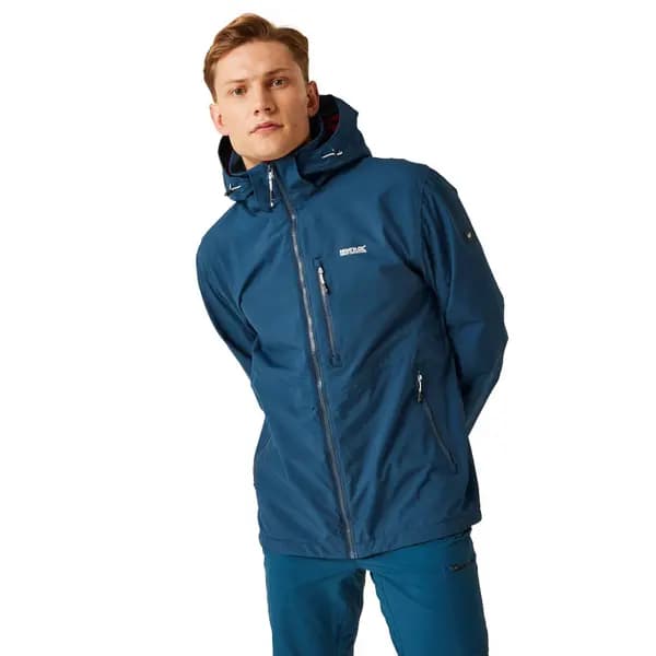 Regatta Mens Bosfield II Waterproof Breathable Jacket S - Chest 37-38' (94-96.5cm) Moonlight Denim/Danger Red RMW395-M04-S