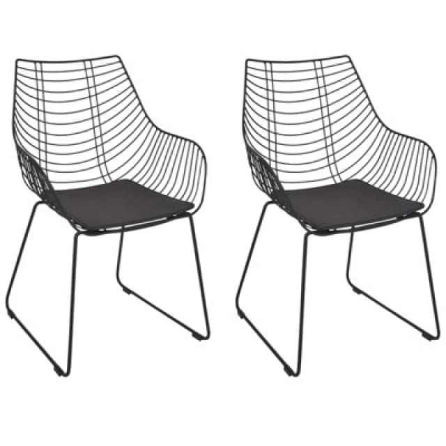 Beliani Set Of 2 Dining Chairs Annapolis Metal Black