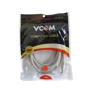 VCOM RJ45 (M) to RJ45 (M) CAT5e 2m Grey Retail Packaged Moulded Network Cable