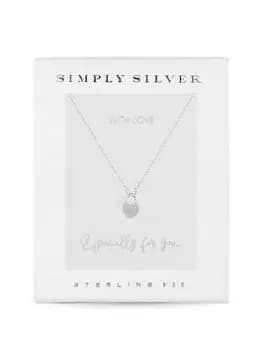 Simply Silver Sterling Silver 925 Cubic Zirconia Heart Set - Gift Boxed, Silver, Women