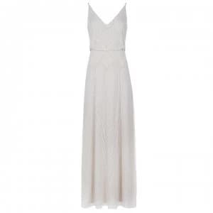 Adrianna Papell Beaded Blouson Gown - Ivory