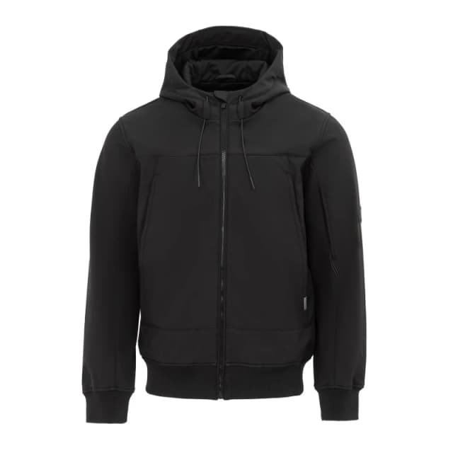 Firetrap Mens Pocket Hooded Long Sleeve Softshell Jacket Black male S