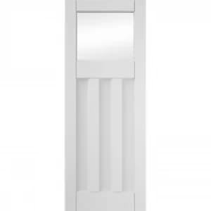 Deco 3 Panel Clear Glazed White Primed Interior Door 1981 x 762mm