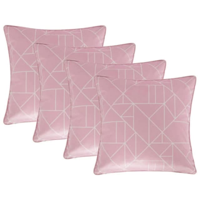 OHS OHS 4 Pack Geo Matte Velvet Cushion Covers in Pink Size: 45cm x 45cm Pink 45cm x 45cm Unisex 5027434216505