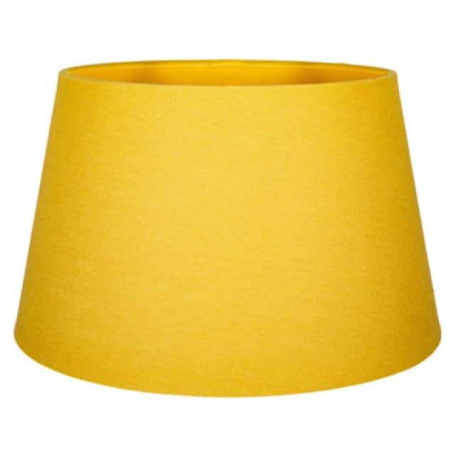 Happy Homewares Traditional 30Cm Mustard Ochre Linen Fabric Drum Table/pendant Shade 60W Maximum