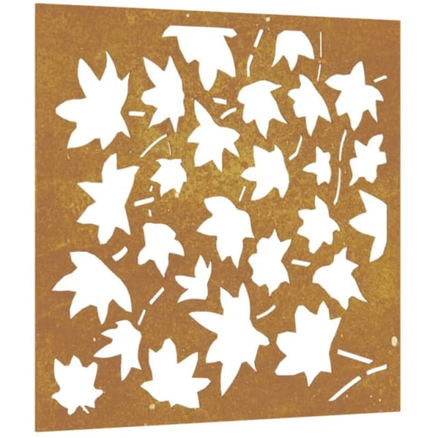 vidaXL Garden Wall Decoration 55x55cm Corten Steel Maple Leaf Design, Brown 824480