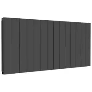 Towelrads Ascot Single Anthracite Aluminium Designer Radiator - 60 X 14Cm
