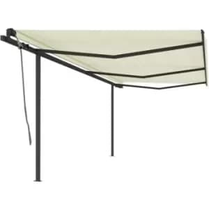 Vidaxl - Manual Retractable Awning with Posts 6x3 m Cream Cream