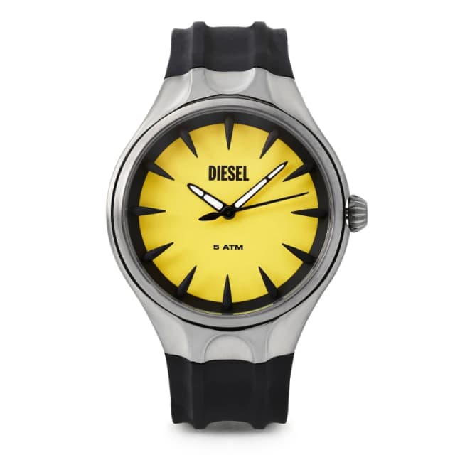 Diesel DZ2201 Mens Vert (44mm) Yellow Dial / Black Silicone Watch