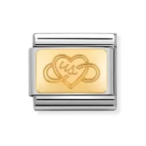 Nomination Classic Gold Engraved Heart Charm