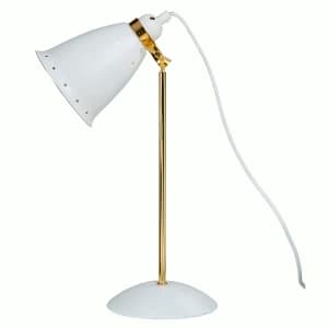 Village At Home Kafe Deluxe Desk Lamp - White/Gold