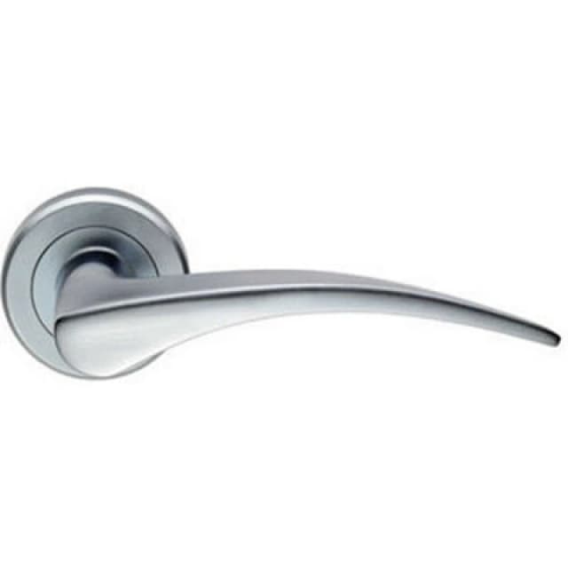 Loops PAIR Arched Tapered Handle on Round Rose Concealed Fix Satin Chrome Multi