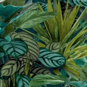 Grandeco Tropical Vista Green Teal Wallpaper