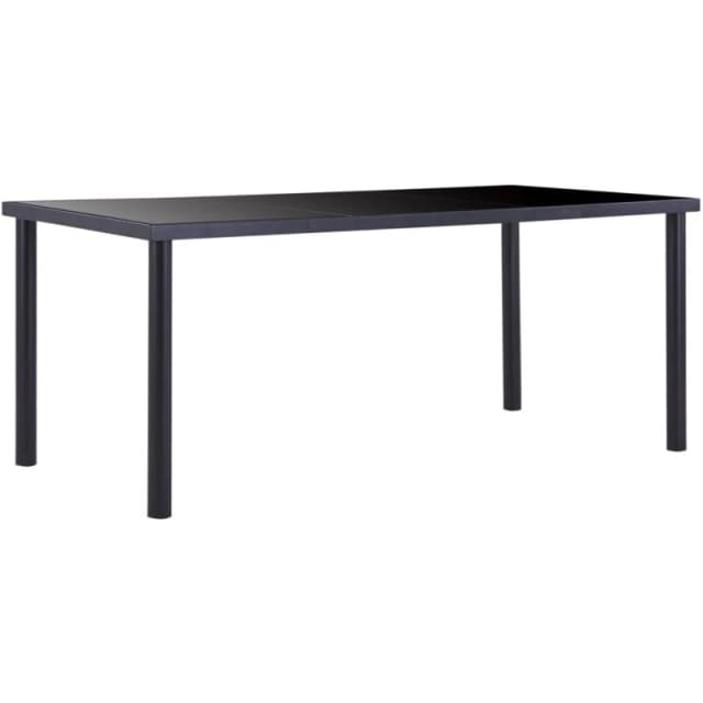 VIDAXL Dining Table Black 180x90x75cm Tempered Glass Vidaxl 281855