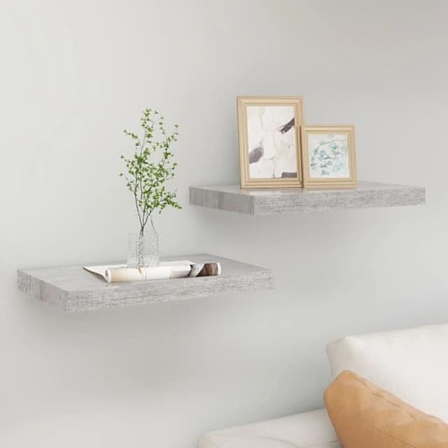 VIDAXL Floating Wall Shelves 2 pcs Concrete Grey 40x23x3.8cm MDF vidaXL 8720286416938