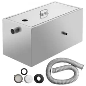 VEVOR Commercial Grease Interceptor, 6 GPM Commercial Grease Trap, 8 LB Grease Interceptor, Stainless Steel Grease Trap w/ Top & Side Inlet, Under Sin