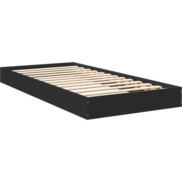 VIDAXL Vidaxl - Bed Frame without Mattress Black 75x190cm Small Single Engineered Wood 8721102599392