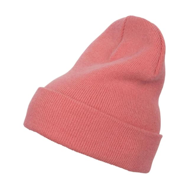Yupoong Flexfit Heavyweight Long Beanie Winter Hat in Coral Unisex One Size
