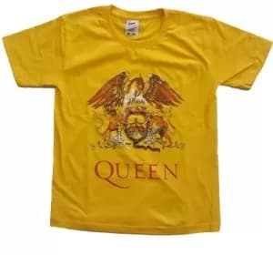 Queen - Classic Crest Kids 11 - 12 Years T-Shirt - Yellow