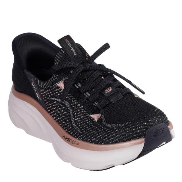 Skechers Womens D Lux Vapor Runners Black/Rose Gold female 5 (38)