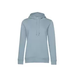 B&C Womens/Ladies Organic Hoodie (L) (Duck Egg Blue)