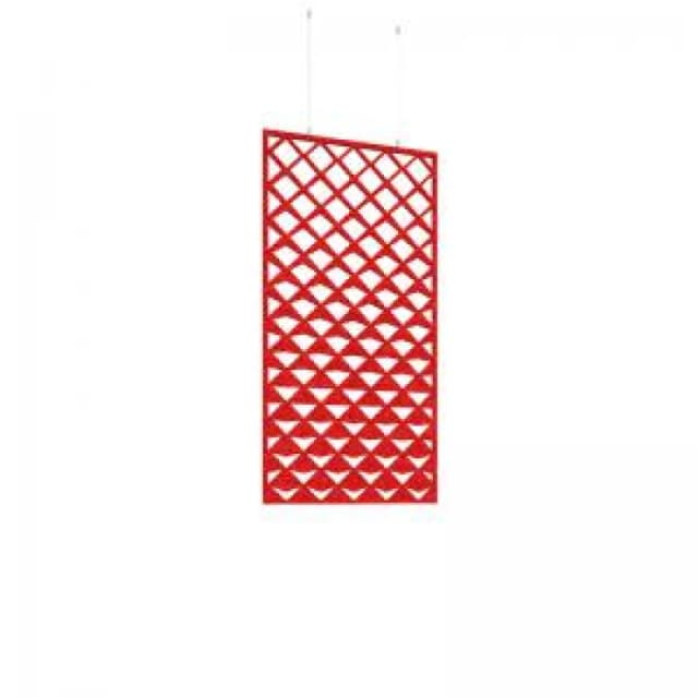 Piano Chords Acoustic Patterned Hanging Screens In Red H1200 x W600mm with Hanging Wires And Hooks - Reflection (4 Pack)