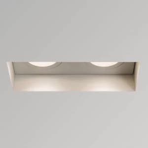 2 Light Twin Adjustable Recessed Spotlight Matt White, Fire Rated, GU10