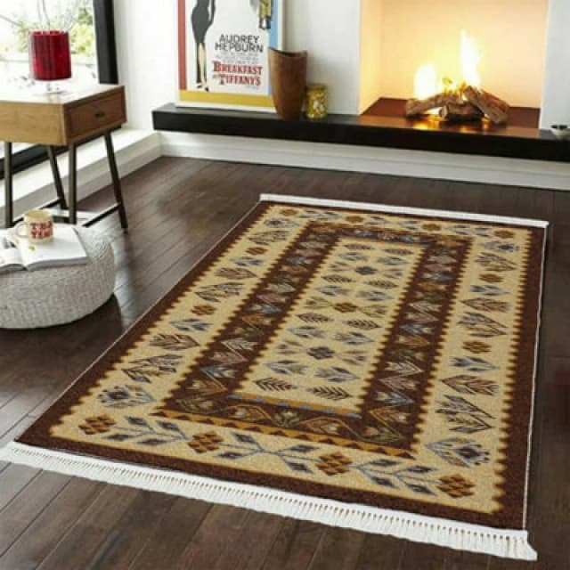 Smart Living Luxury Traditional Design Soft Reversible Washable Aybak Rug - 120Cm X 170Cm - Mustard