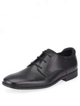 Start-rite Boys Academy Lace Up School Shoes - Black Leather, Size 2 Older