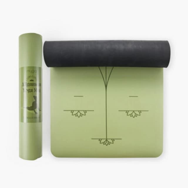 Myga Extra Large Moss Alignment Yoga Mat For Precise Practice