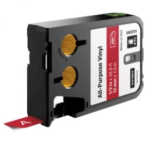 Dymo 1868761 White on Red Label Tape 12mm x 7.5m