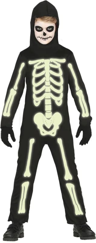 Fiestas Guirca Child Glow In The Dark Skeleton 3-4 Year, Black CLG-FG87310