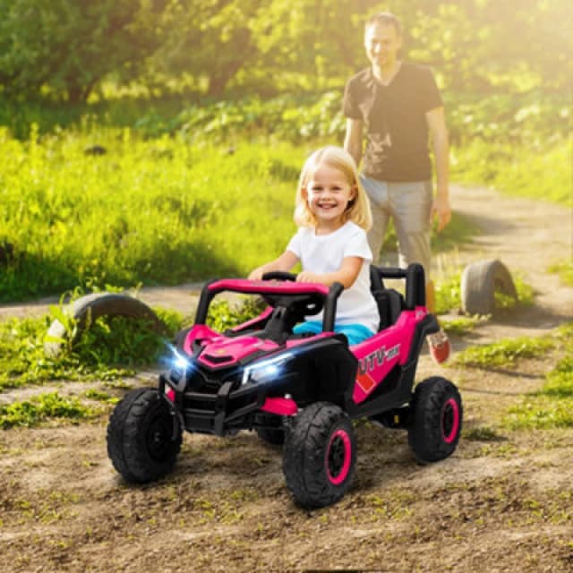 AIYAPLAY Kids Electric Car with Remote Control for Kids 3-5 Years, Pink 370-403V70PK