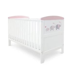 Ickle Bubba Coleby Style Cot Bed Elephant Love Pink