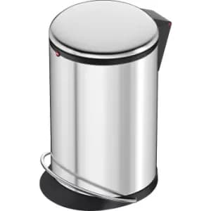 Hailo HARMONY waste collector with pedal, HARMONY M, capacity 12 l, WxH 263 x 465 mm, stainless steel