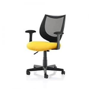 Executive Chair Camden Black Mesh in Senna Yellow