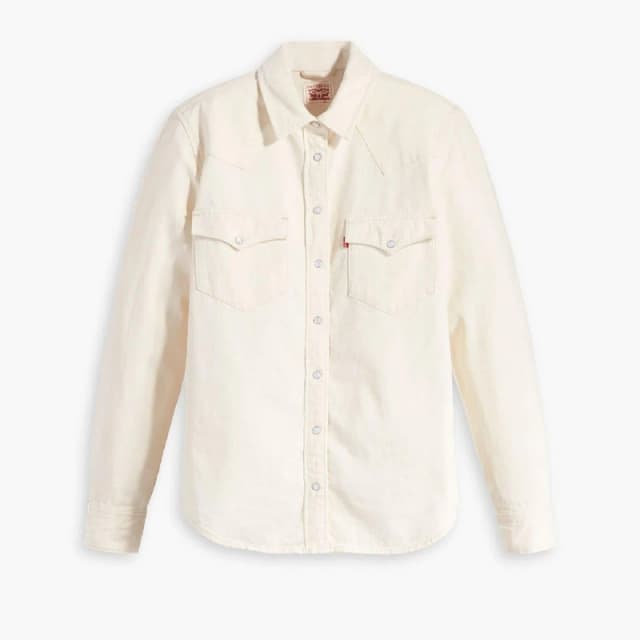 Levis Womens Ultimate Western Long Sleeve Denim Shirt Icy Ecru 4 female 8 (XS)