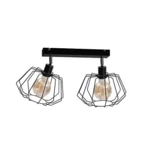 Luna Twin Ceiling Spotlight Black, 50cm, 2x E27