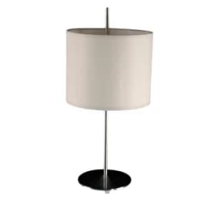 Innset Table Lamp With Round Shade Satin Nickel