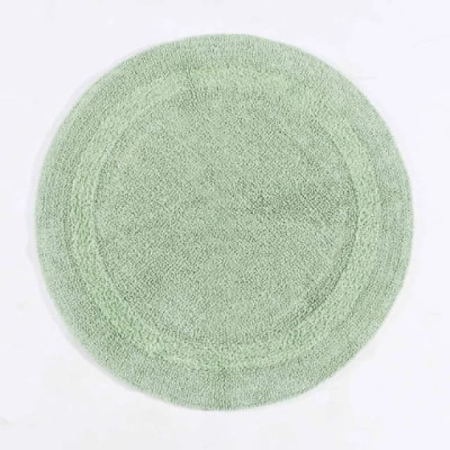 Homescapes Luxury Reversible Round Bath Mat - Sage Green