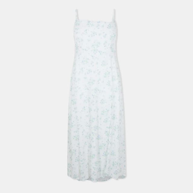 Jack Wills Womens Midi Tea Dress White/Blue Dits female 6 (2XS)