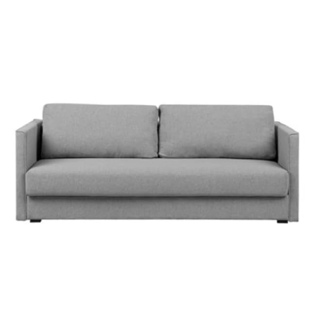 Beliani Sofa Bed 3 Seater Eksjo Fabric Light Grey With Storage