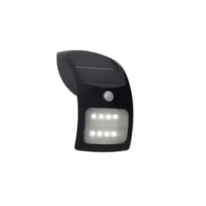 Solar LED Wall Light With PIR with PIR Motion Sensor Black