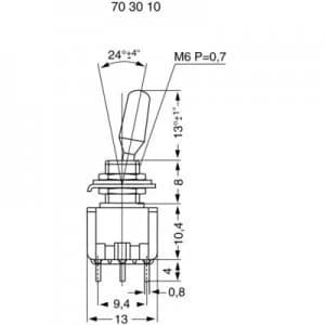 Miyama MS 500 BC E Toggle switch 125 V AC 6 A 1 x OnOffOn momentary0momentary