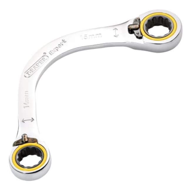 Draper Expert Hi Torq Double Ring Ratchet Half Moon Spanner 8242RMM Range Metric: 14mm x 16mm